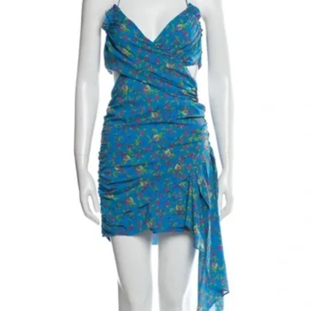 For Love And Lemons Blue Floral Mini Dress
